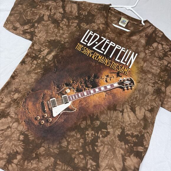 VTG Liquid Blue Led Zeppelin The Song Remains The Same Single Stitch T-shirt XL - Picture 2 of 6